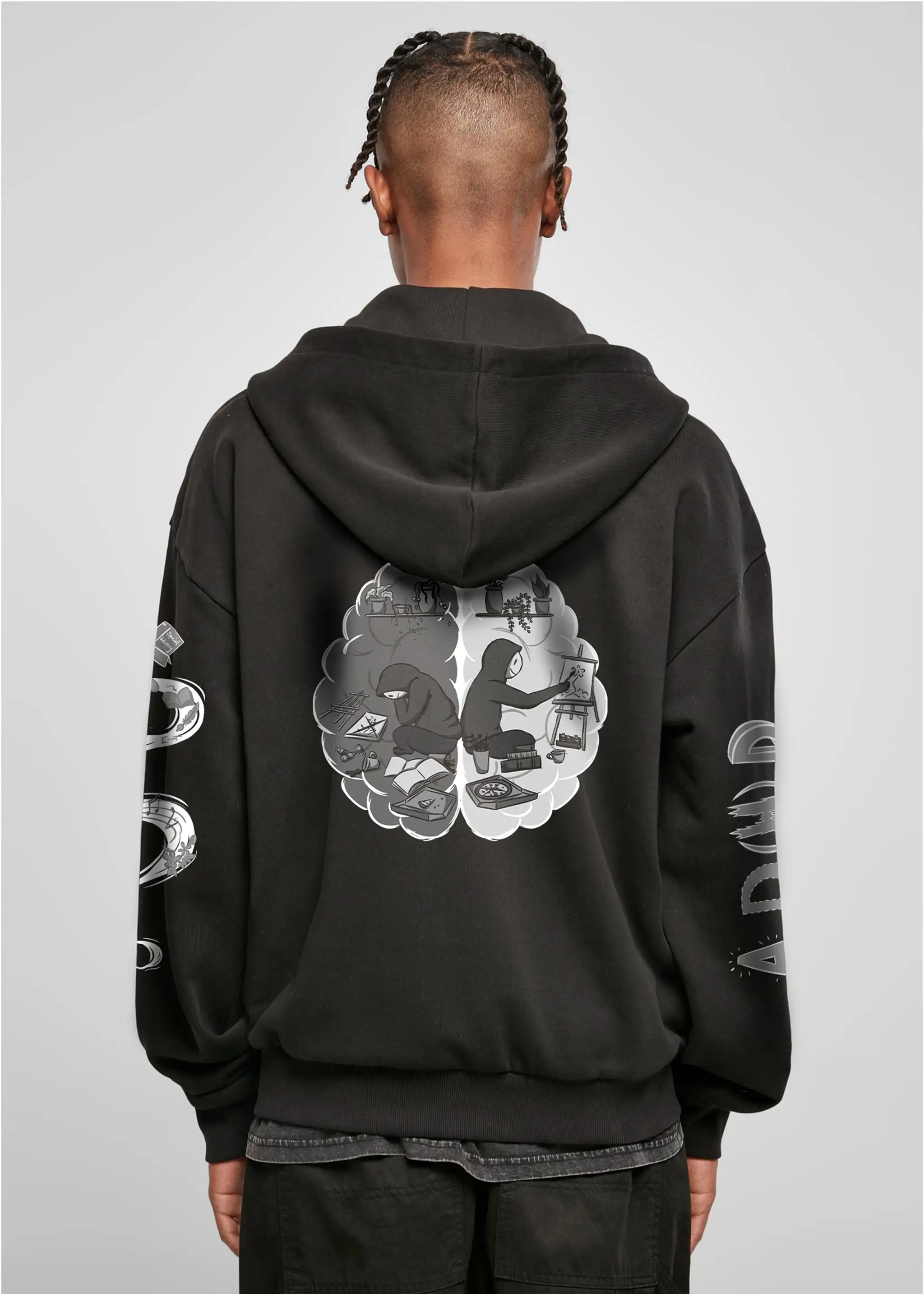 AD(H)D - heavy oversized ZIP-Hoodie 500GSM