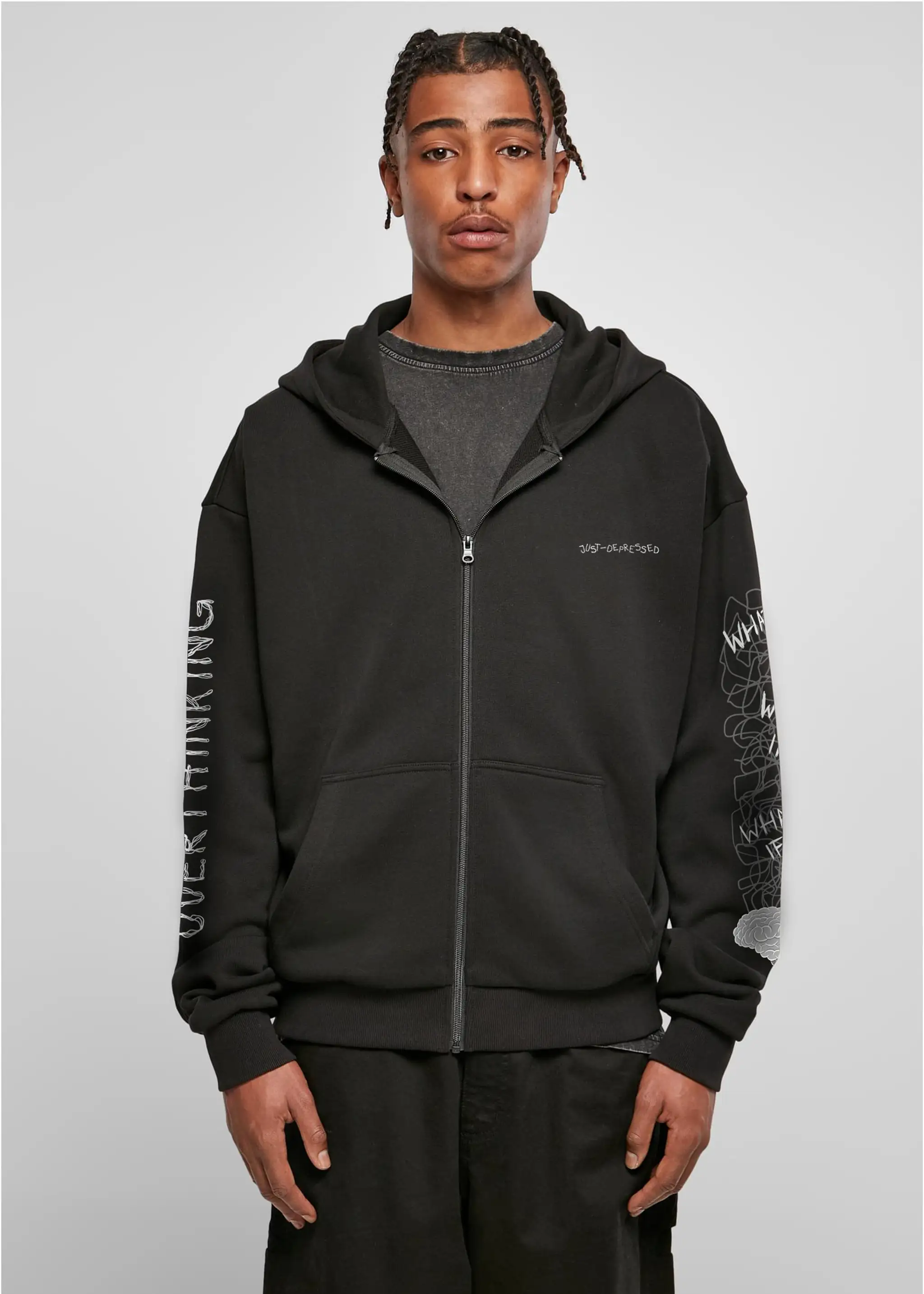 Overthinking - heavy oversized ZIP-Hoodie 500GSM