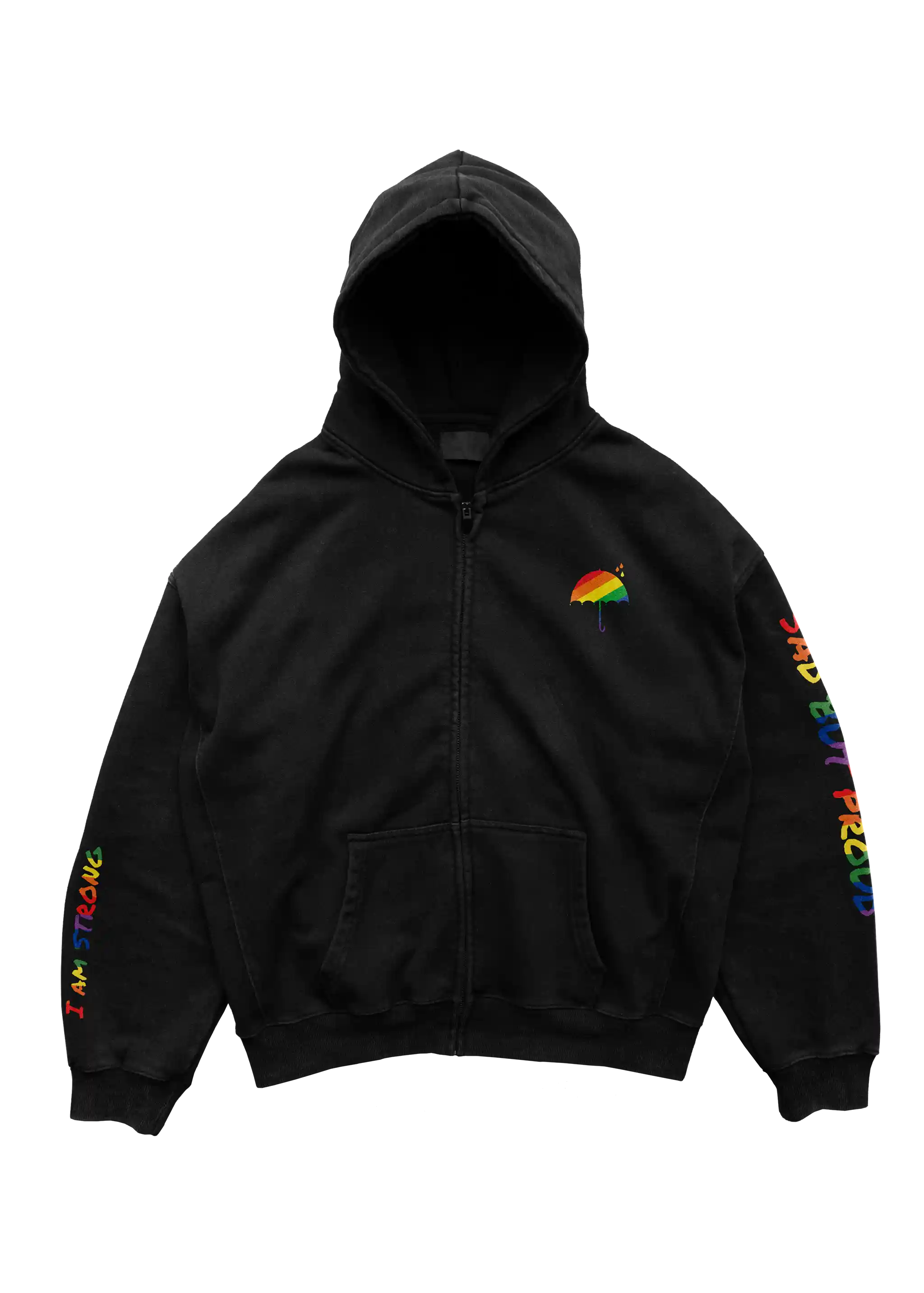 Sad but proud - heavy oversized ZIP-Hoodie 500GSM