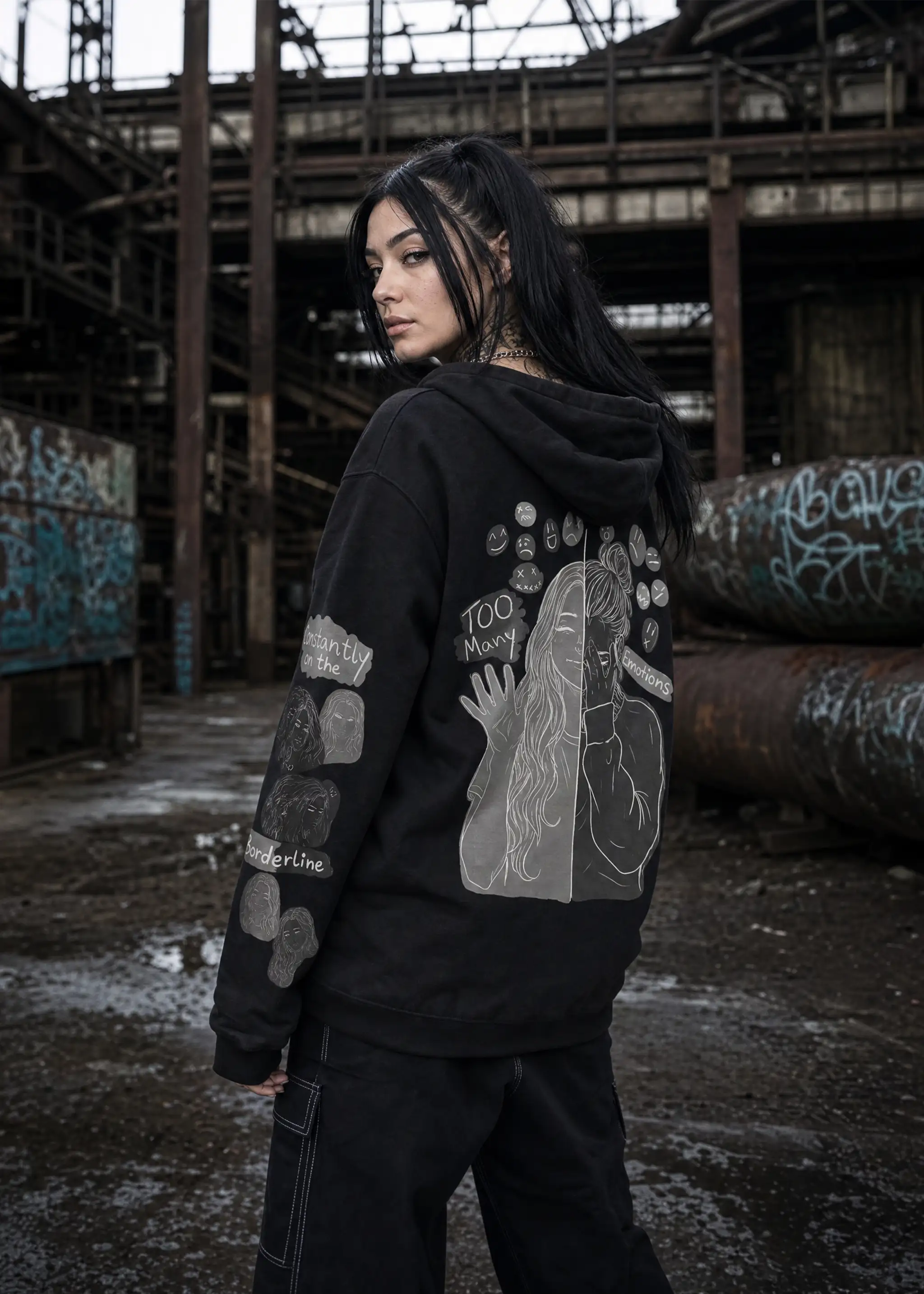 Borderline - heavy oversized Hoodie 500GSM