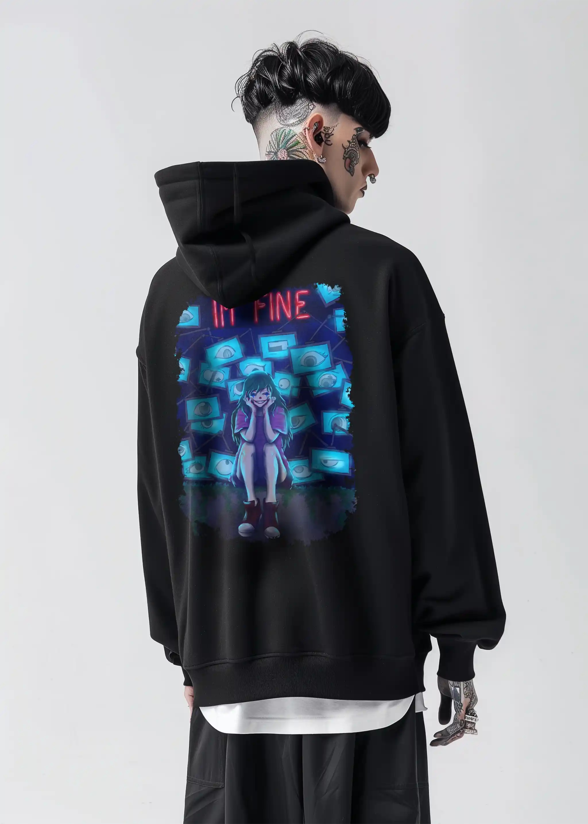 I'M FINE - heavy oversized Hoodie 500GSM (upgraded Version)